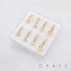 8PCS OF ASSORTED CZ DANGLE 316L SURGICAL STEEL O-RING NOSE HOOP BOX